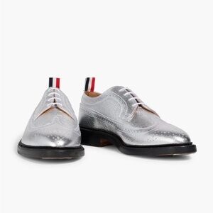 Thom Browne Silver Pebbled Oxfords